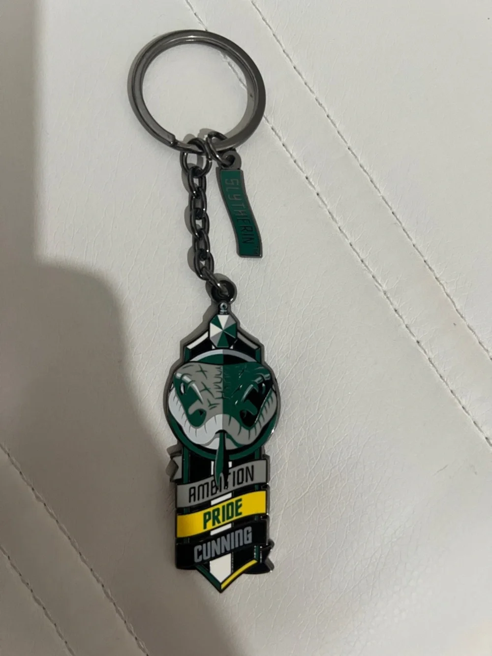 Harry Potter Slytherin House Keychain - Green & Yellow Crest